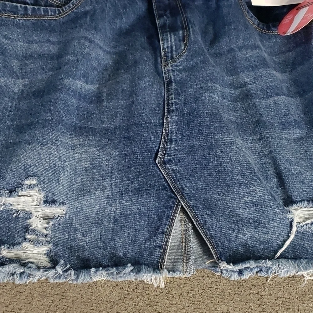 YMI Distress Mini Skirt
